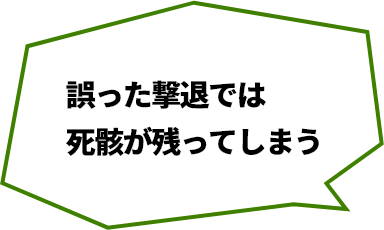 誤った撃退では死骸が残ってしまう